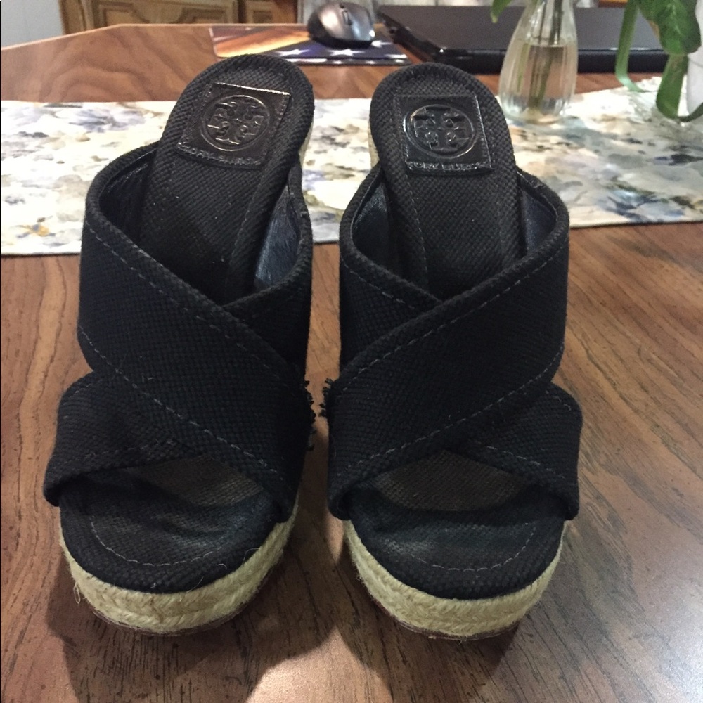 Tory Burch Black Wedges